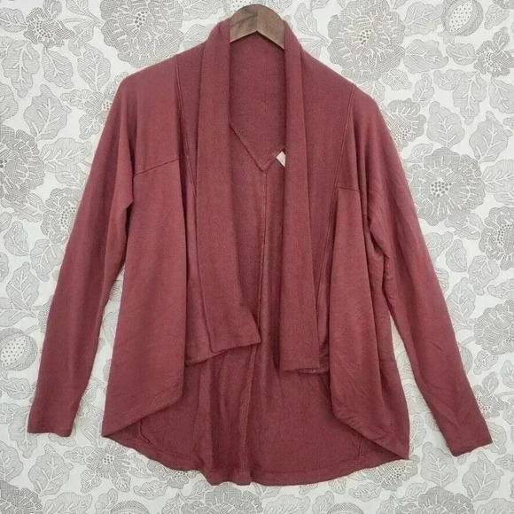 Athleta Women's Cardigan Sweater Size S Open front Burgundy - Picture 1 of 6